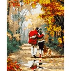 Картина по номерам "Осенняя прогулка", 5 *, 23 цветов, 50х60 см 
