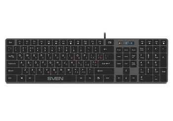 Keyboard SVEN KB-E5000, Low-profile, Island-style, Fn Keys, Black, USB 