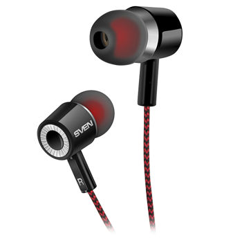 Earphones SVEN E-108  Black/Red, 3pin 3.5mm mini-jack 