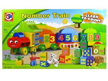 Set educativ "Tren cu cifre", 75 detalii 