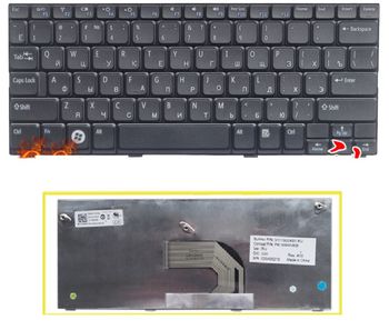 Keyboard Dell Inspiron Mini 1012 1018 ENG/RU Black