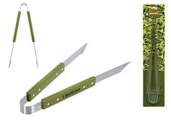 Cleste pentru gratar BoyScout 39cm, inox/lemn 