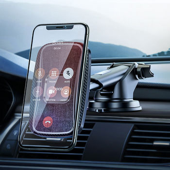 Hoco CA75 Magnetic (Wireless Charger 15W) [Black] Авто держатель с беспроводной зарядкой 