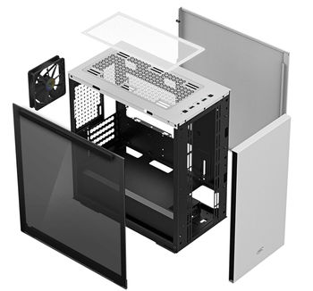 купить Case mATX Deepcool MACUBE 110, w/o PSU, 1x120mm,Tempered Glass,Magnetic Side Panels, 2xUSB3.0, White в Кишинёве 