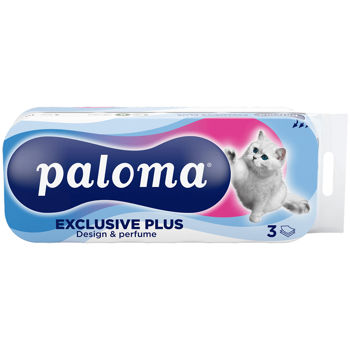 Туалетная бумага Paloma Exclusive Plus Design & perfume, 3 слоя (10 рулонов) 