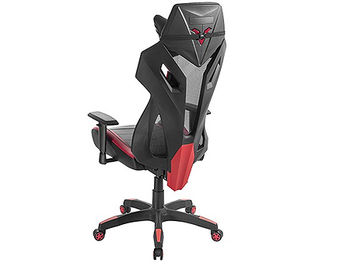 Scaun gaming Lumi Gaming Chair Back Breathable Mech with Headrest CH06-8, Black/Red, Height Adjustable Armrest, 350mm Nylon Base, 60mm Nylon Caster, 100mm Class 3 Gas Lift, Weight Capacity 150 Kg