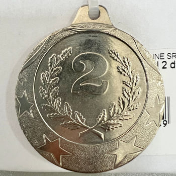 Медаль за 2 место, серебряная (1 шт.) d=4 см (214) 