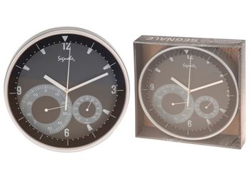 Часы настенные круглые 30cm, H4cm, термометр и гигрометр 