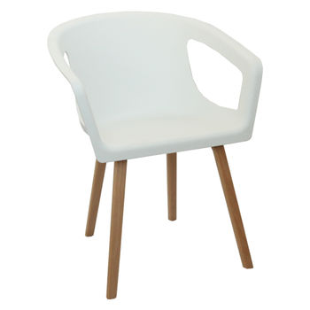 купить Белый пластиковый стул на деревянных ножках в Кишинёве 