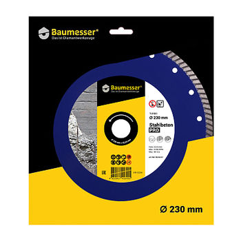 купить Алмазный диск Baumesser 1A1R Turbo 230x2,6x9x22,23 Baumesser Stahlbeton PRO в Кишинёве 