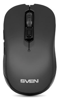 Wireless Mouse SVEN RX-560SW, Silent, Optical, 800-1600 dpi, 6 buttons, Ergonomic, 1xAA, Black 
