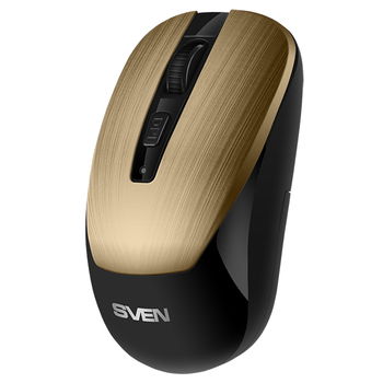 Wireless Mouse SVEN RX-380W, Optical, 800-1600 dpi, 6 buttons, Ambidextrous, 1xAA, Bronze 