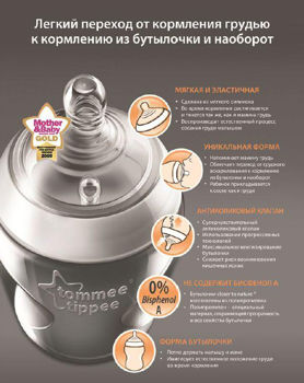 Tommee Tippee бутылочка с рисунком Pink 0+мес. 260 мл. 2шт 