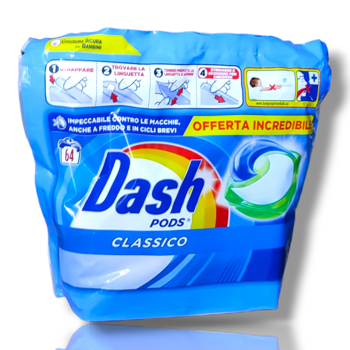 Dash All in 1 Pods Classic detergent capsule, 64 spălări 