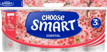 Hârtie igienică Smart Essential Piersic, 10 role, 3 straturi 