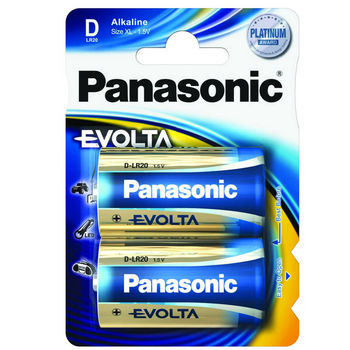 D size  Panasonic  "EVOLTA" 1.5V, Alkaline, Blister*2, LR20EGE/2BP 