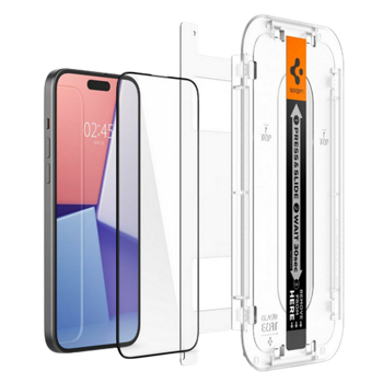 Spigen iPhone 15 Pro Max, EZ FIT, 1pcs, Tempered Glass, Black 