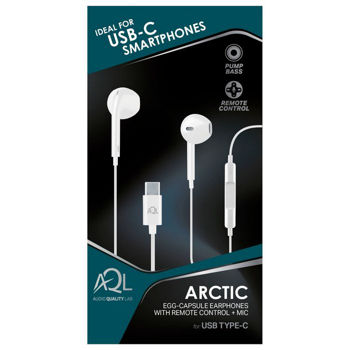 Cellular Capsule Arctic earphone with mic, Type-C, White 