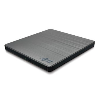 External Portable Slim 8x DVD-RW Drive Hitachi-LG Data Storage "GP60NB60", Silver, (USB2.0), Retail 