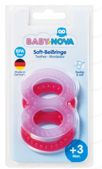 cumpără ”Baby-Nova” Jucărie pentru dentiție - Soft Teether, 3 luni+, fără BPA, 2 buc./blister  (31188) în Chișinău 