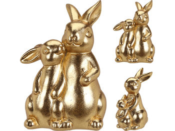 Сувенир "Пара кроликов золотых" 16cm 