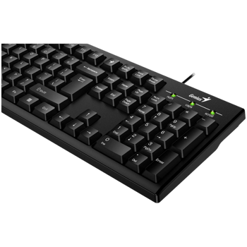 Keyboard Genius Smart KB-100XP, Fn keys, Spill-Resistant, Palm Rest, Curve key cap, 1.5m, Black, USB 