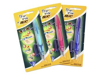 Ручка перьевая BIC Easy Clic+ сменный картридж, синяя 