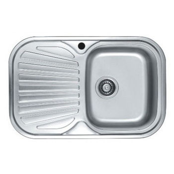 cumpără Chiuveta de bucatarie inox 0,8 mm (decor) 74/48 cm dreapta 7448 R în Chișinău 