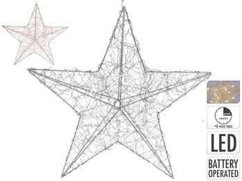 Фигура световая "Звезда" 20LED 30X8cm, таймер, 2XAA, теп 