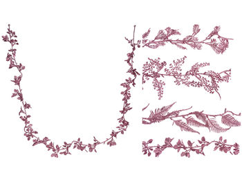Гирлянда с листьями 170cm, розовая 