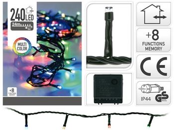 Luminite de Craciun "Fir" 240LED multicolore, 24m, in/out, 8reg 