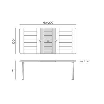 Masa extensibila de gradina Nardi MAESTRALE 220 ANTRACITE vern. antracite 42252.02.000 (Masa extensibila pentru gradina exterior terasa)