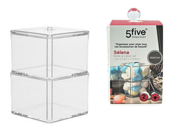 Organizator pentru cosmetică, 2 sectiuni Five Selena 9.4X9.4X10cm, plastic 