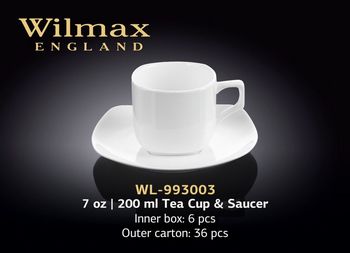 Чашка WILMAX WL-993003/6C (с блюдцем 200 мл  набор 6 шт) 