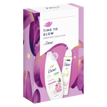 Cadou DOVE WOMEN TIME TO GLOW (Gel de Dus 250ml + Deo 150ml)  2024 