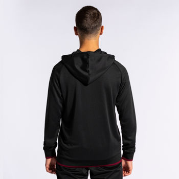 FINAL SALE - Hanorac JOMA - TIGER V ZIP-UP HOODIE BLACK BURGUNDY 