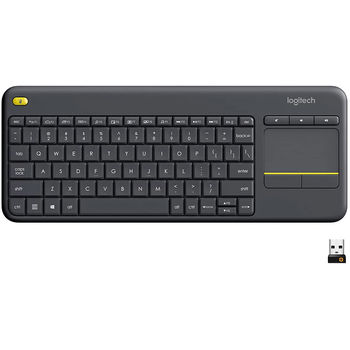 Клавиатура Logitech K400 Plus Black TV Wireless Touch Keyboard USB, 920-007147 (tastatura fara fir/беспроводная клавиатура)