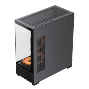 Case ATX GAMEMAX VISTA AB, w/o PSU, 0.6mm, 6x120mm ARGB fans, Dual TG, USB3.0, Type-C, Black 