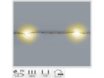 Luminite de Craciun "Fir" 720microLED alb-cald, 54m cablu transparent 