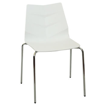 купить Пластиковый стул, хромированные стальные ножки 510x560x810 мм, белый в Кишинёве 