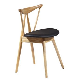 купить Деревянный стул с черным кожаным сиденьям, 530x530x1000 мм в Кишинёве 