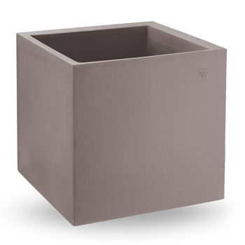 Ghiveci de exterior cub LYXO COSMOS cube pot TAUPE H 40cm x L 40cm max 17kg VA420-0400M1+120NA (Ghiveci de exterior)