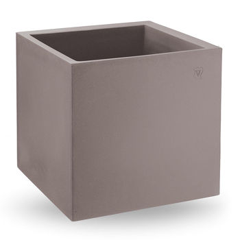 Ваза уличная куб LYXO COSMOS cube pot TAUPE H 40cm x L 40cm max 17kg VA420-0400M1+120NA (горшок, ваза для цветов уличная)