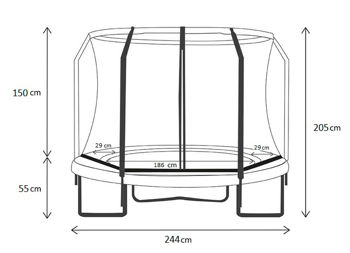 Trambulina cu plasa de protecție D-244cm 