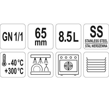 cumpără Recipient din oțel inoxidabil perforat GN 1/1 H-65mm,V-8,5L(530x325mm) în Chișinău 