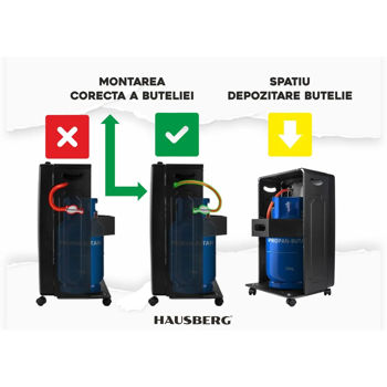 Soba pe gaz si electric Hausberg HB-1022NG, 4.2 kW 