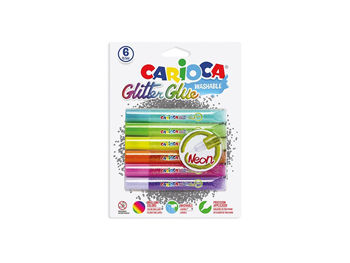Clei cu glitter Carioca Glitter 6X10.5ml Neon 