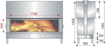 Каминная топка AXIS H1600DFXXL 