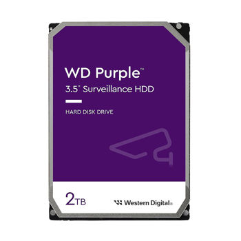 Hard disk drive HDD 2TB Western Digital Purple (Surveillance HDD) WD23PURZ, 5400 rpm, SATA3 6GB/s, 64MB (hard disk intern HDD)
