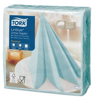 Tork Linstyle обеденные салфетки, 1сл, 39x39 Aqua Blue 